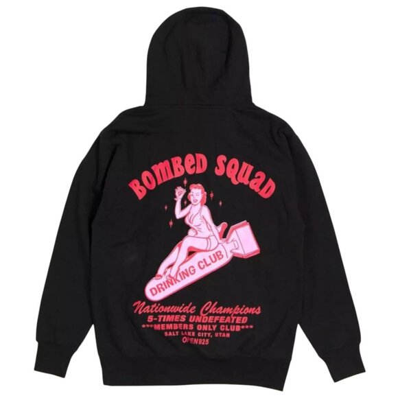 Open 925 Men's Hoodie Bombed Squad Hoodie Black Unisex - Picture 1 of 4